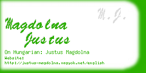 magdolna justus business card